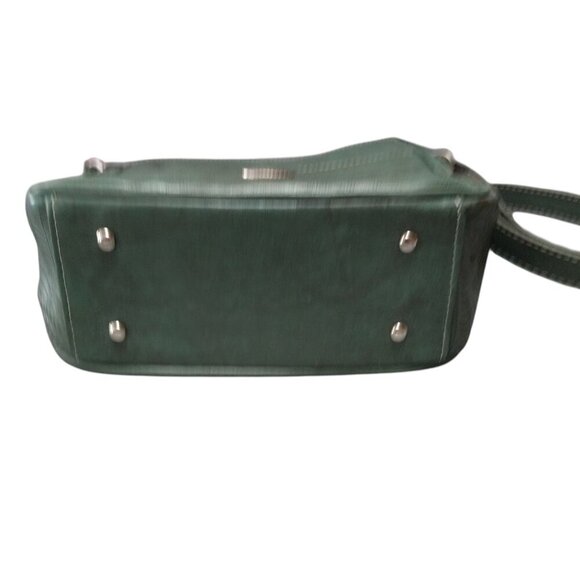 American West Hand Tooled Leather Shoulder Bag Green Vintage Boho Western - Picture 14 of 14